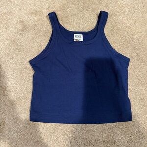 PINK navy blue crop top